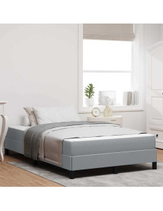 Letto a molle con materasso Grigio chiaro 120 x 200 cm Tessuto 2