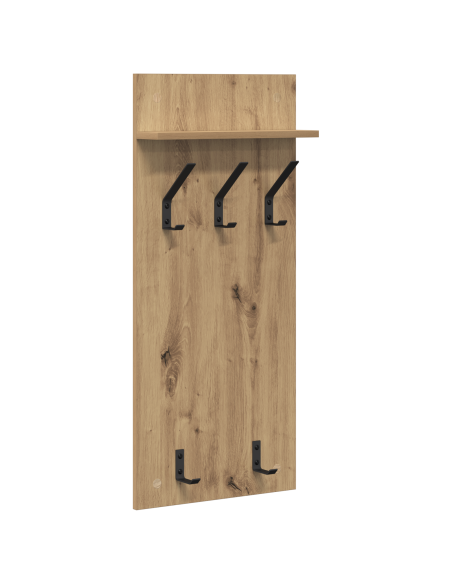 Appendiabiti a muro rovere artigianale 90 x 40 x 10 cm