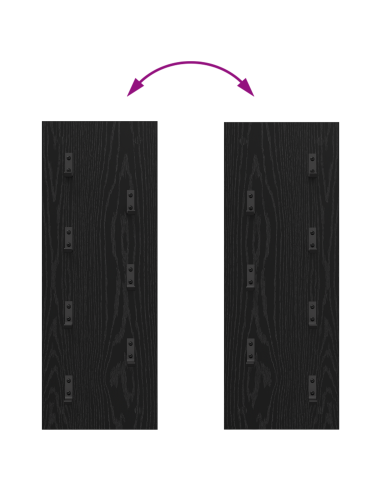 Appendiabiti a muro Rovere Nero 30 x 1,5 x 80 cm