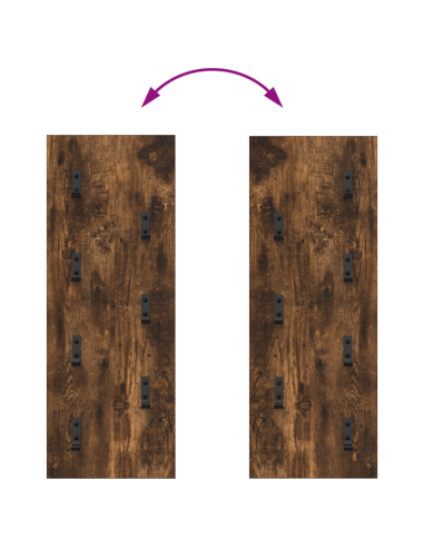 Appendiabiti a muro Rovere fumé 30 x 1,5 x 80 cm
