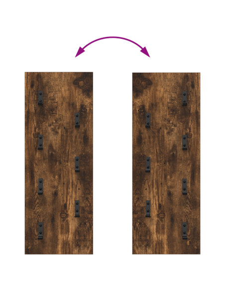 Appendiabiti a muro Rovere fumo 30 x 1.5 x 80 cm