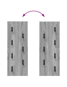 Appendiabiti a muro Grigio Sonoma 30 x 1,5 x 80 cm 2