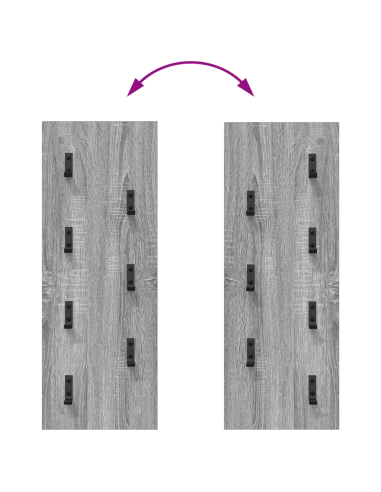 Appendiabiti a muro Grigio Sonoma 30 x 1,5 x 80 cm