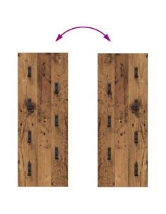 Appendiabiti a muro Legno vecchio 30 x 1,5 x 80 cm 2