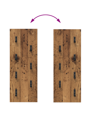 Appendiabiti a muro Legno vecchio 30 x 1,5 x 80 cm