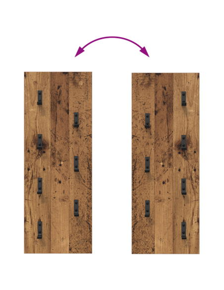 Appendiabiti a muro Legno vecchio 30 x 1.5 x 80 cm