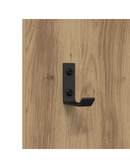 Appendiabiti a muro rovere artigianale 30 x 1.5 x 80 cm