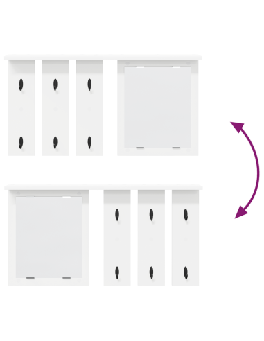 Appendiabiti a muro Bianco 85 x 10 x 45 cm Legno multistrato
