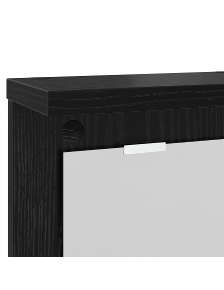 Appendiabiti a muro con lo scaffale Rovere nero 85 x 10 x 45 cm