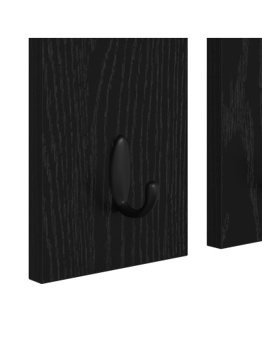 Appendiabiti a muro con lo scaffale Rovere nero 85 x 10 x 45 cm