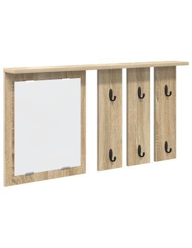 Appendiabiti a muro con specchio rovere sonoma 85 x 10 x 45 cm