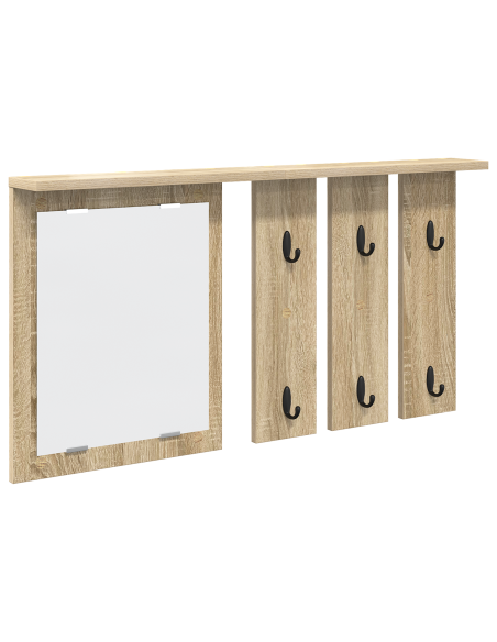 Appendiabiti a muro con specchio rovere sonoma 85 x 10 x 45 cm