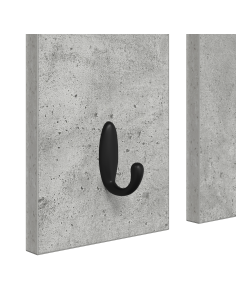 Appendiabiti a muro con specchio Grigio cemento 85 x 10 x 45 cm 2