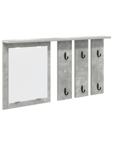 Appendiabiti a muro con specchio Grigio cemento 85 x 10 x 45 cm