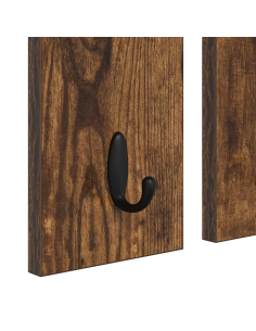 Appendiabiti a muro con lo scaffale Rovere fumo 85 x 10 x 45 cm 2