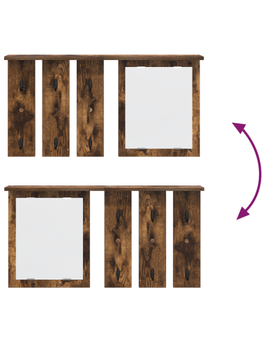 Appendiabiti a muro con lo scaffale Rovere fumo 85 x 10 x 45 cm