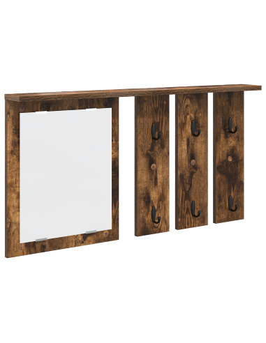 Appendiabiti a muro con lo scaffale Rovere fumo 85 x 10 x 45 cm