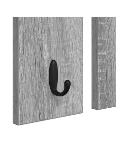 Appendiabiti a muro con specchio Grigio sonoma 85 x 10 x 45 cm 2