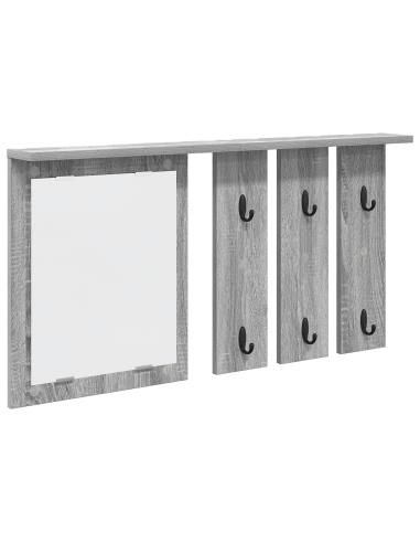 Appendiabiti a muro con specchio Grigio sonoma 85 x 10 x 45 cm