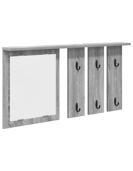 Appendiabiti a muro con specchio Grigio sonoma 85 x 10 x 45 cm