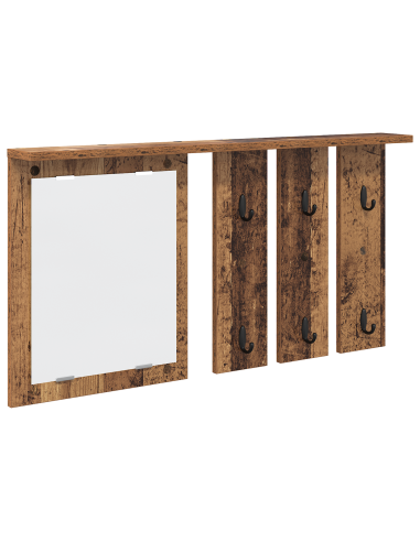 Appendiabiti a muro con specchio Legno vecchio 85 x 10 x 45 cm