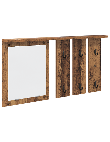 Appendiabiti a muro con specchio Legno vecchio 85 x 10 x 45 cm
