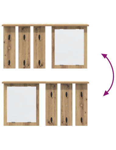 Appendiabiti a muro rovere artigianale 85 x 10 x 45 cm