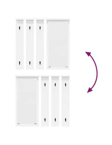 Appendiabiti a muro Bianco 84 x 10 x 80 cm Legno multistrato