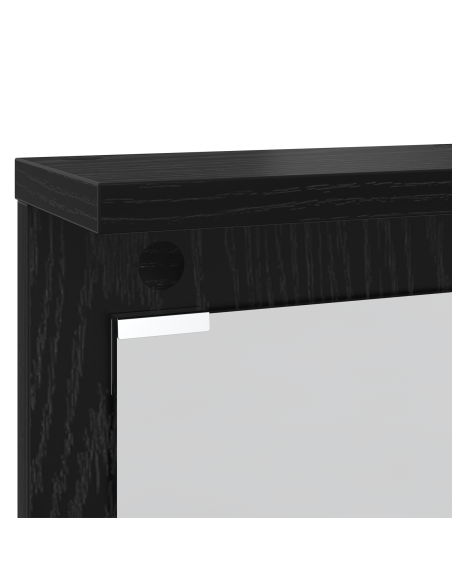 Appendiabiti a muro con lo scaffale Rovere nero 84 x 10 x 80 cm