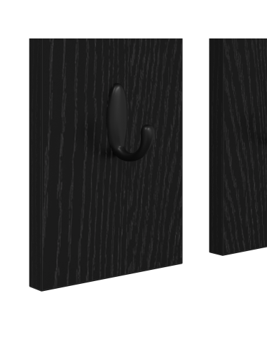 Appendiabiti a muro con lo scaffale Rovere nero 84 x 10 x 80 cm