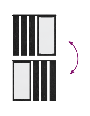 Appendiabiti a muro con lo scaffale Rovere nero 84 x 10 x 80 cm