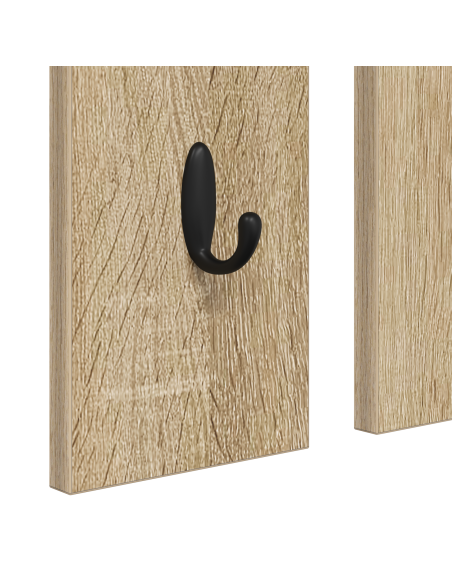 Appendiabiti a muro con specchio rovere sonoma 84 x 10 x 80 cm