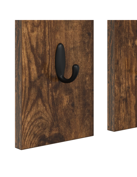 Appendiabiti a muro con lo scaffale Rovere fumo 84 x 10 x 80 cm