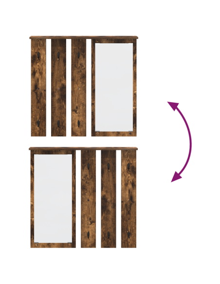 Appendiabiti a muro con lo scaffale Rovere fumo 84 x 10 x 80 cm