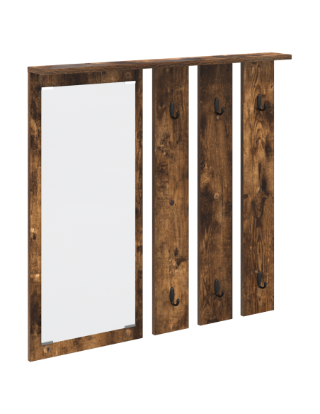 Appendiabiti a muro con lo scaffale Rovere fumo 84 x 10 x 80 cm