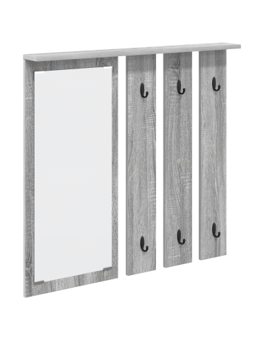 Appendiabiti a muro con specchio Grigio sonoma 84 x 10 x 80 cm