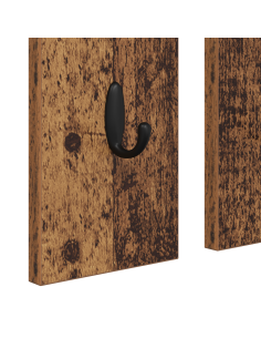 Appendiabiti a muro con specchio Legno vecchio 84 x 10 x 80 cm 2