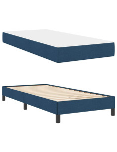 Letto a molle con materasso Blu 90 x 200 cm Tessuto 2