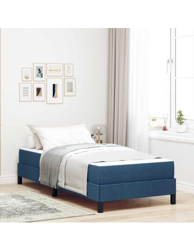 Letto a molle con materasso Blu 80 x 200 cm Tessuto