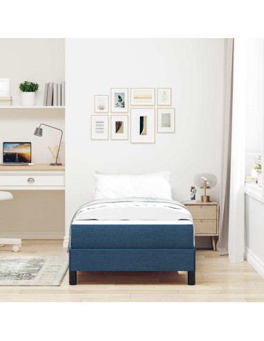 Letto a molle con materasso Blu 80 x 200 cm Tessuto