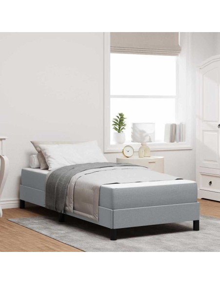 Letto a molle con materasso Grigio chiaro 90 x 190 cm Tessuto