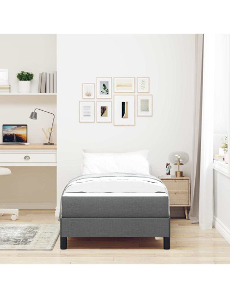 Letto a molle con materasso Grigio scuro 90 x 190 cm Tessuto