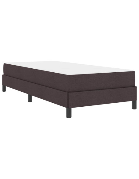 Letto a molle con materasso Marrone Scuro 100 x 200 cm Tessuto