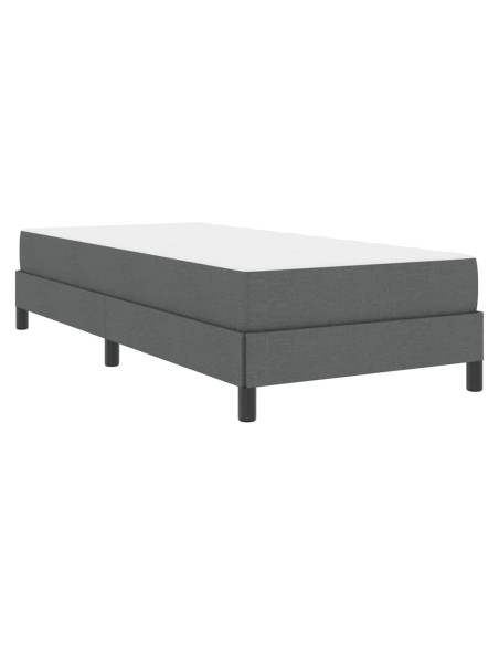 Letto a molle con materasso Grigio scuro 90 x 190 cm Tessuto
