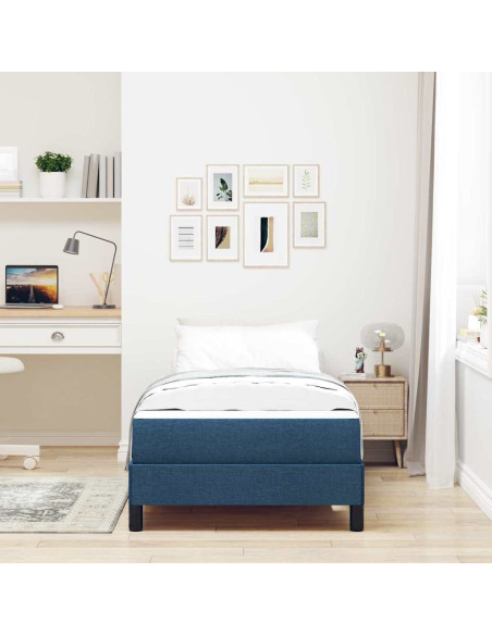 Letto a molle con materasso Blu 100 x 200 cm Tessuto