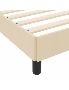 Letto a molle con materasso Crema 90 x 190 cm Tessuto 2