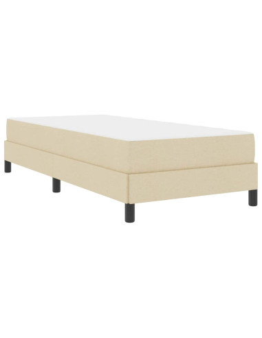 Letto a molle con materasso Crema 90 x 190 cm Tessuto
