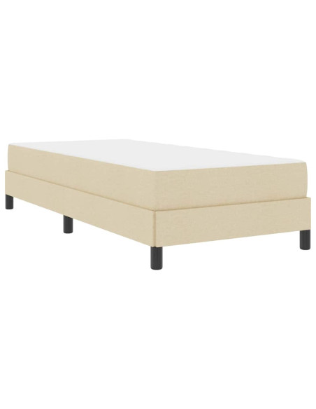 Letto a molle con materasso Crema 90 x 190 cm Tessuto
