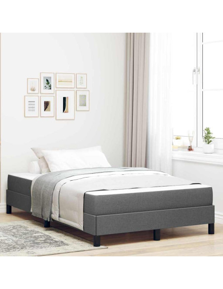 Letto a molle con materasso Grigio scuro 120 x 190 cm Tessuto