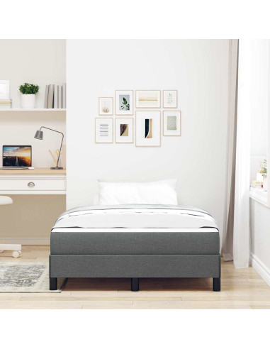 Letto a molle con materasso Grigio scuro 120 x 190 cm Tessuto